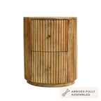 Finley  Mango Wood 2 Drawer Bedside Table - Natural
