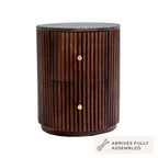 Finley Mango Wood 2 Drawer Bedside Table - Walnut