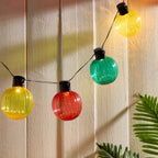 10 Outdoor Battery Fiesta Colourful String Lights - Multicoloured - DUSK