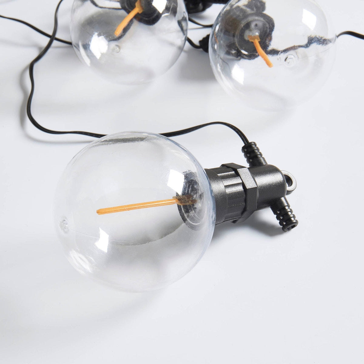 10 Outdoor Plug In Festoon Bulb Lights - White - DUSK