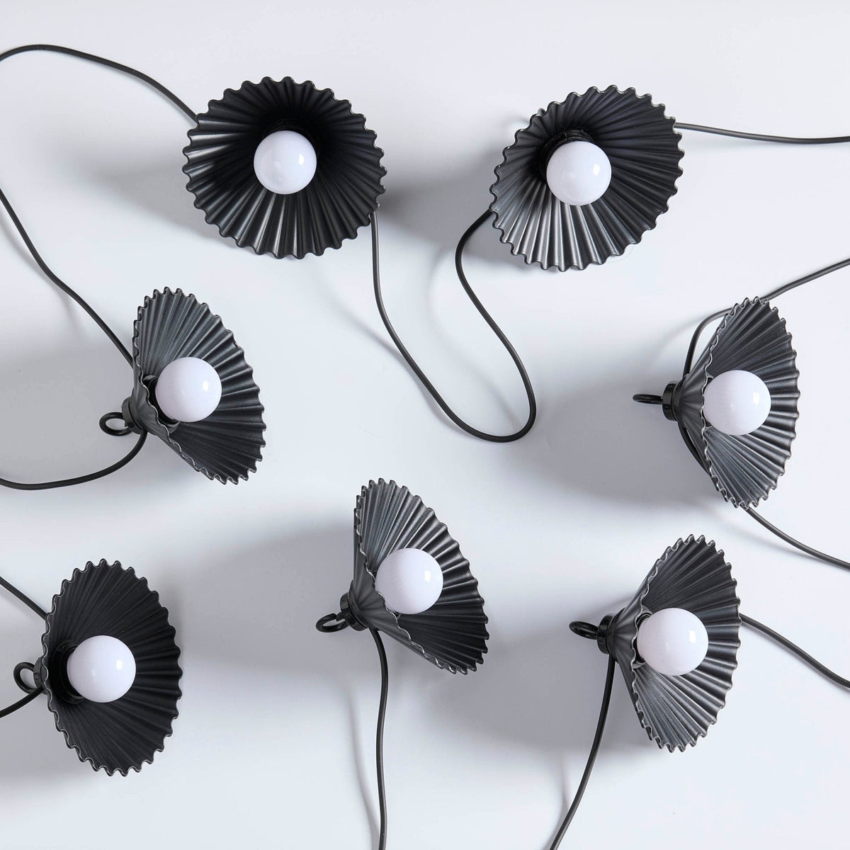 10 Outdoor Plug In Flower String Lights - White - DUSK
