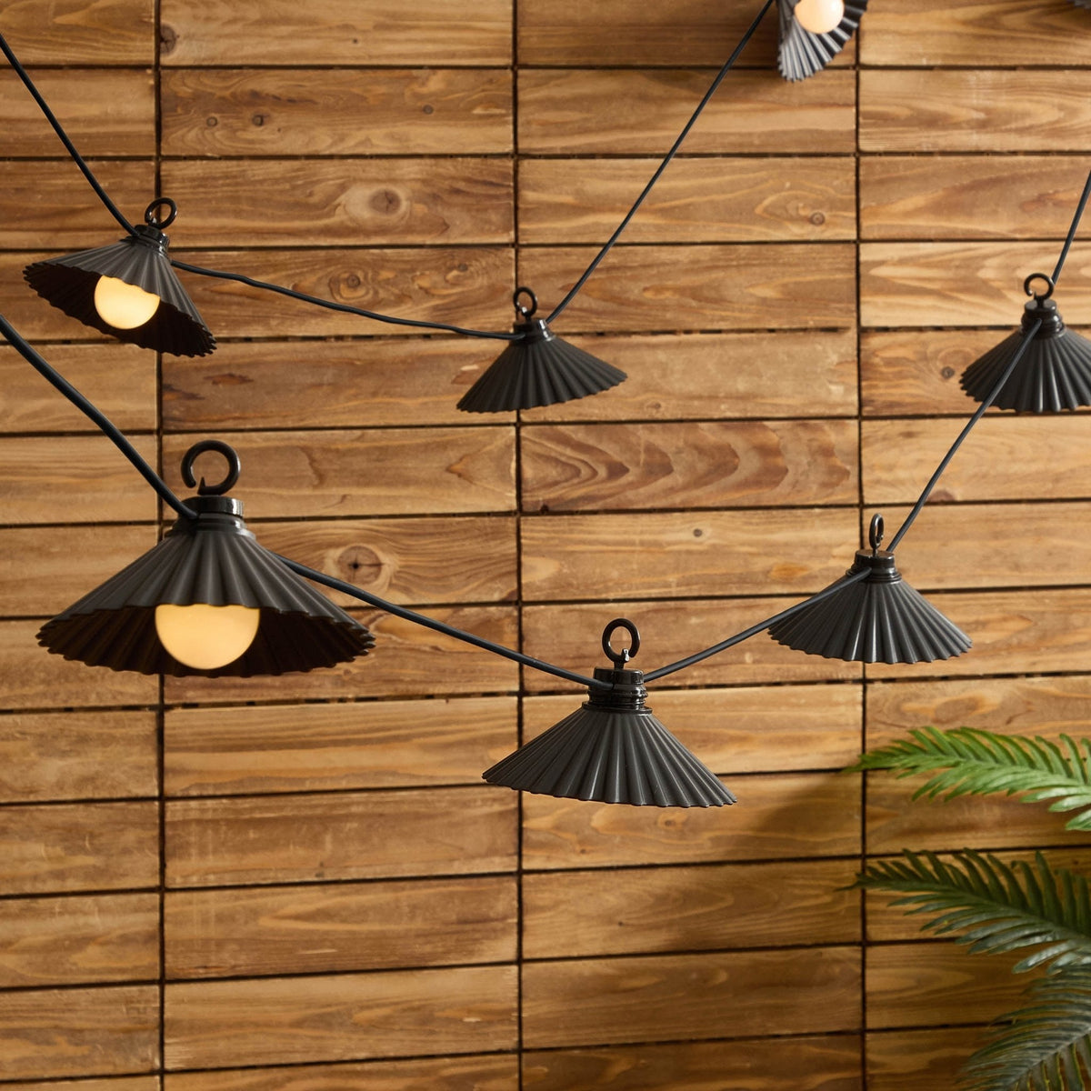 10 Outdoor Plug In Flower String Lights - White - DUSK