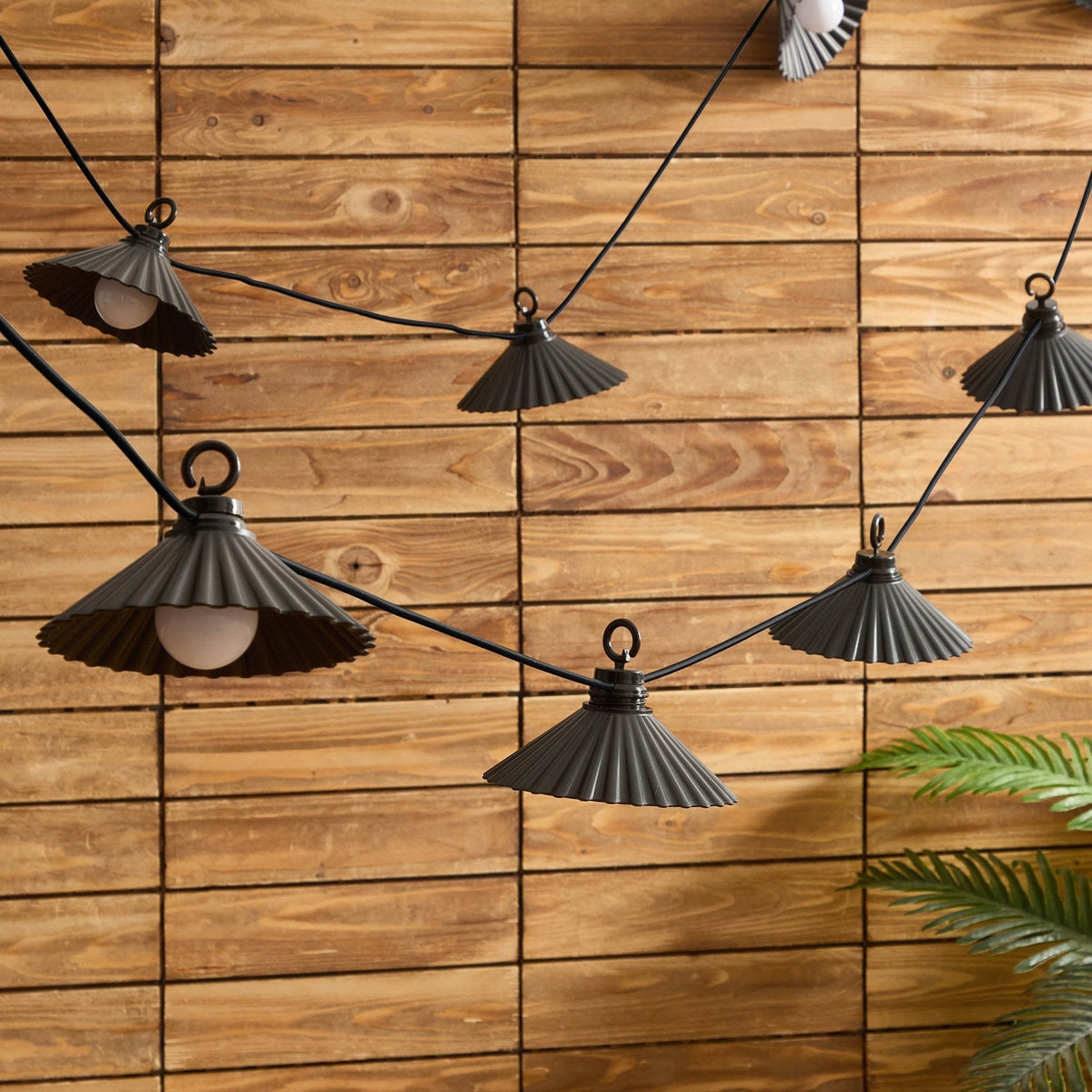 10 Outdoor Plug In Flower String Lights - White - DUSK