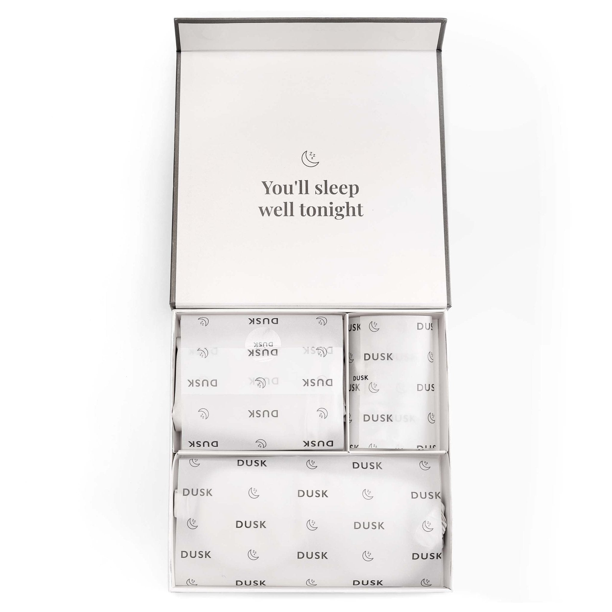 19 Momme Silk Gift Set - Pillowcase, Eyemask and Hair Tie - Champagne - DUSK
