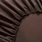 200 Thread Count Plain - Dye Fitted Sheet - Chocolate - DUSK