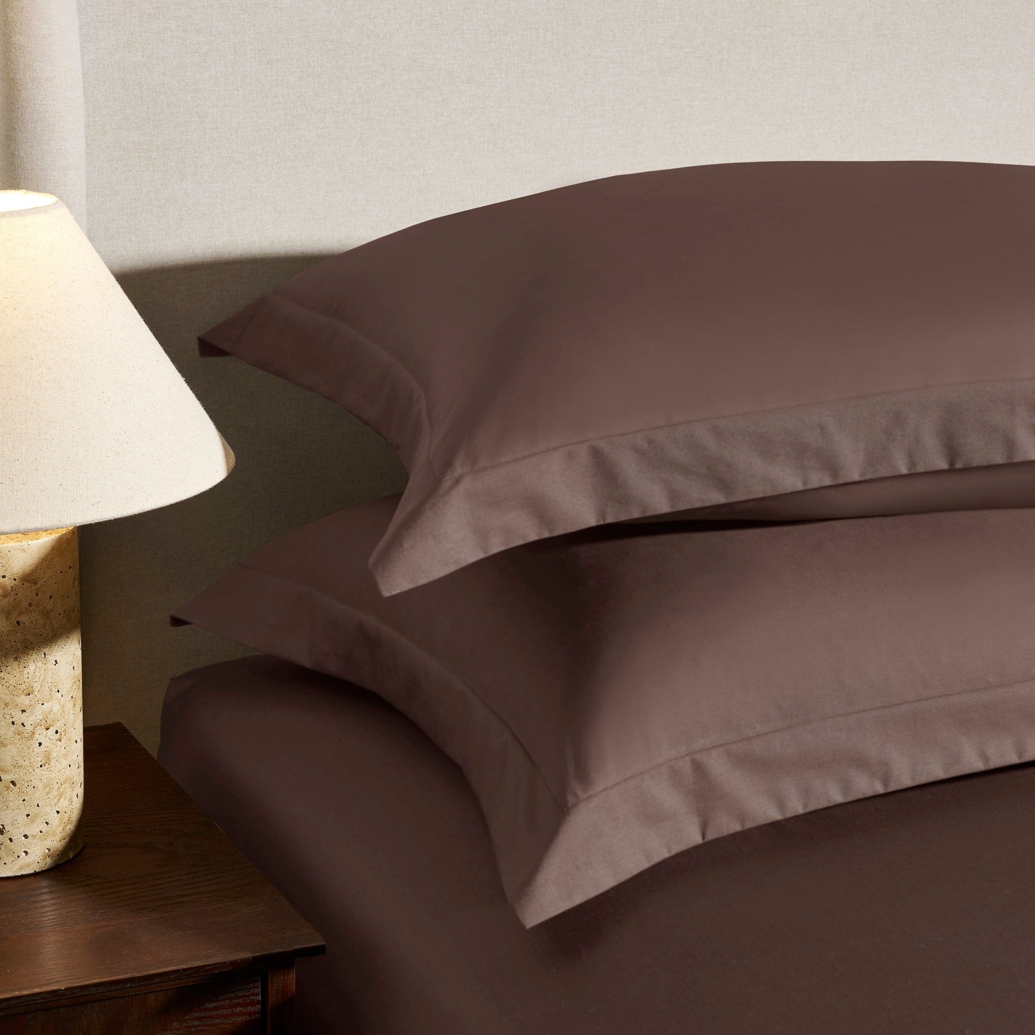 200 Thread Count Plain - Dye Oxford Pillowcase - Chocolate - DUSK
