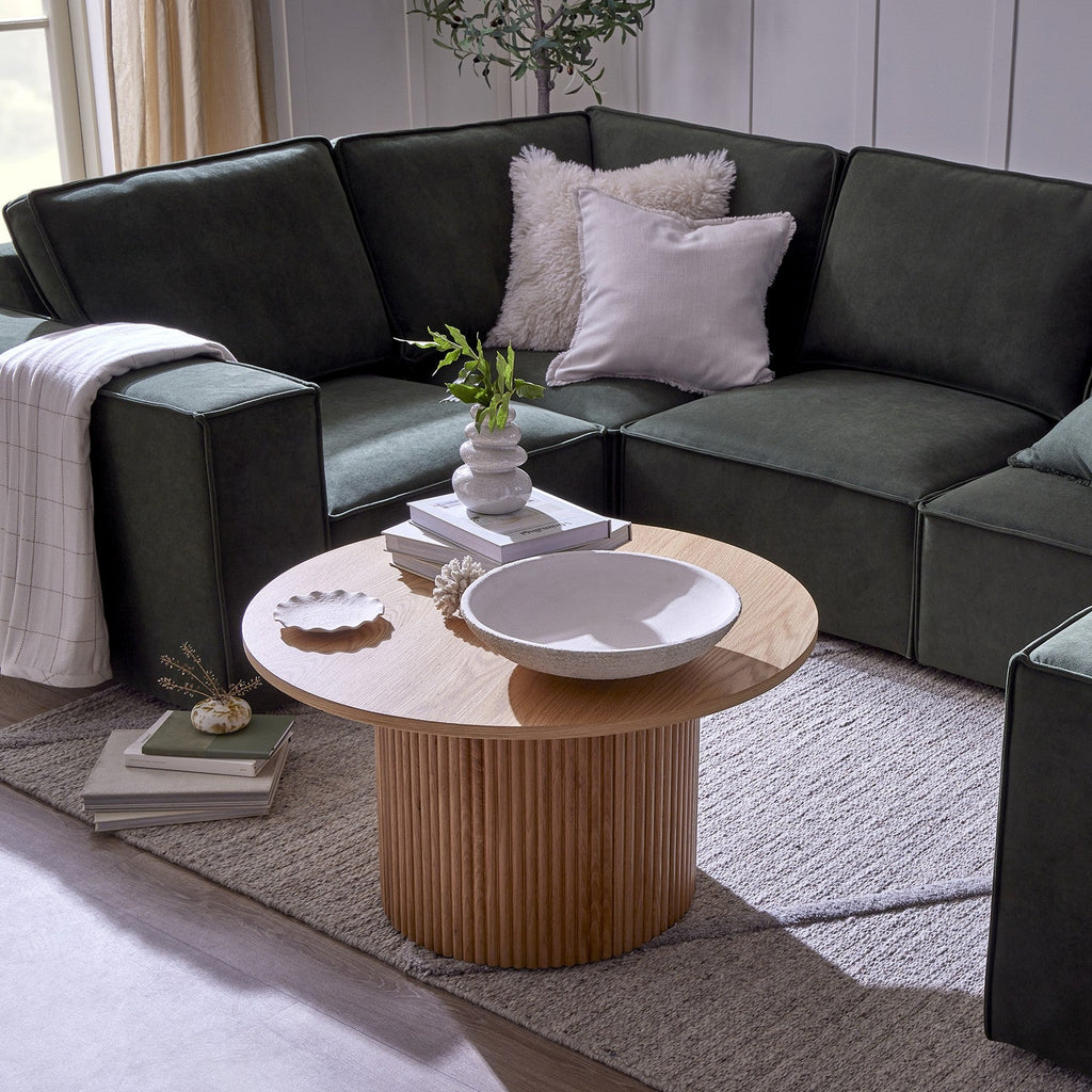 Hattie Round Pedestal Coffee Table - Natural (old)