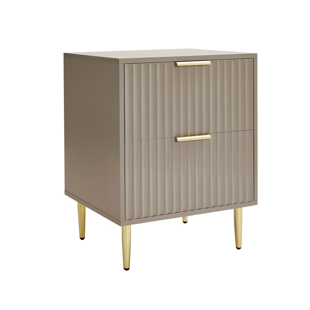 Evie 2 Drawer Bedside Table - Taupe OLD