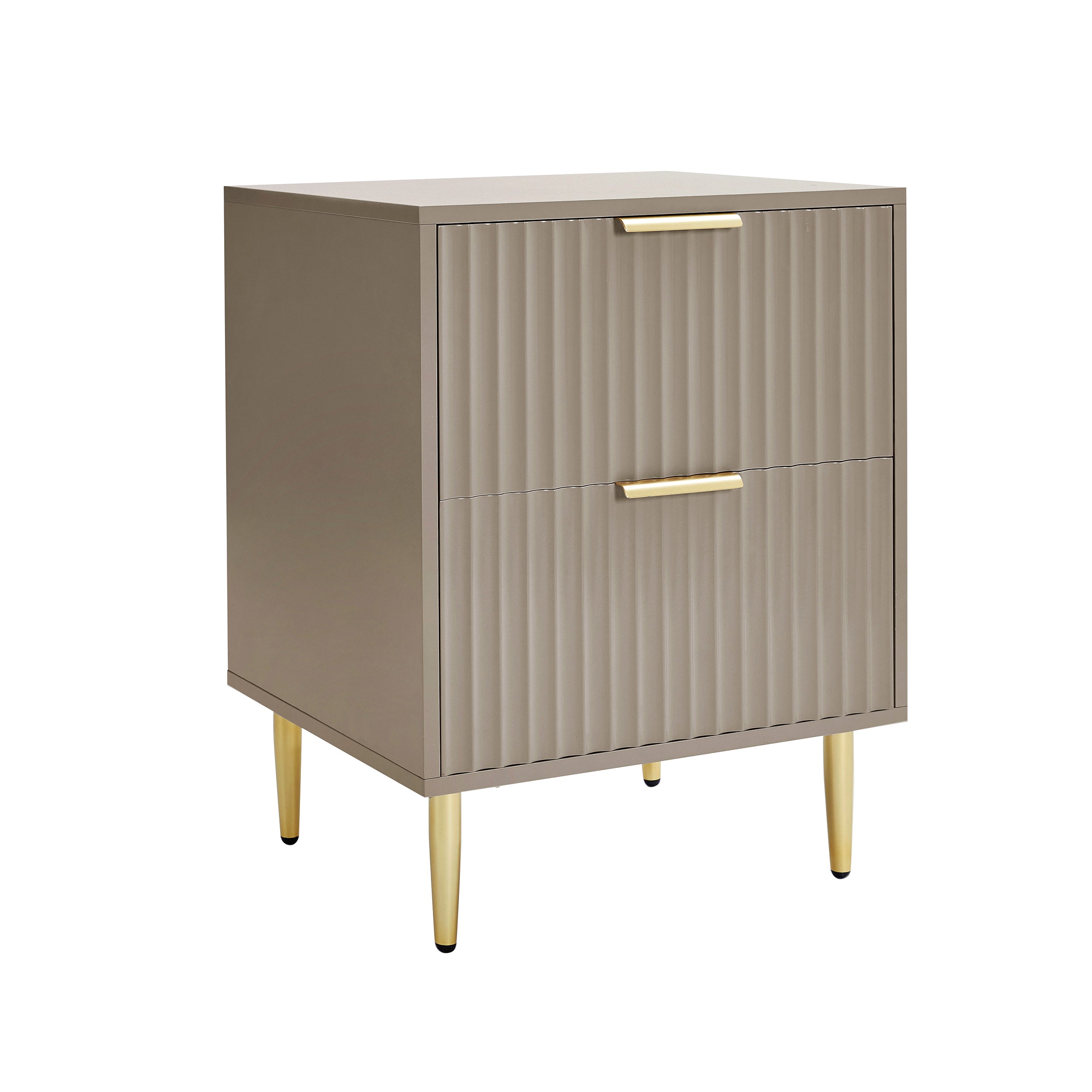 Evie 2 Drawer Bedside Table - Taupe OLD