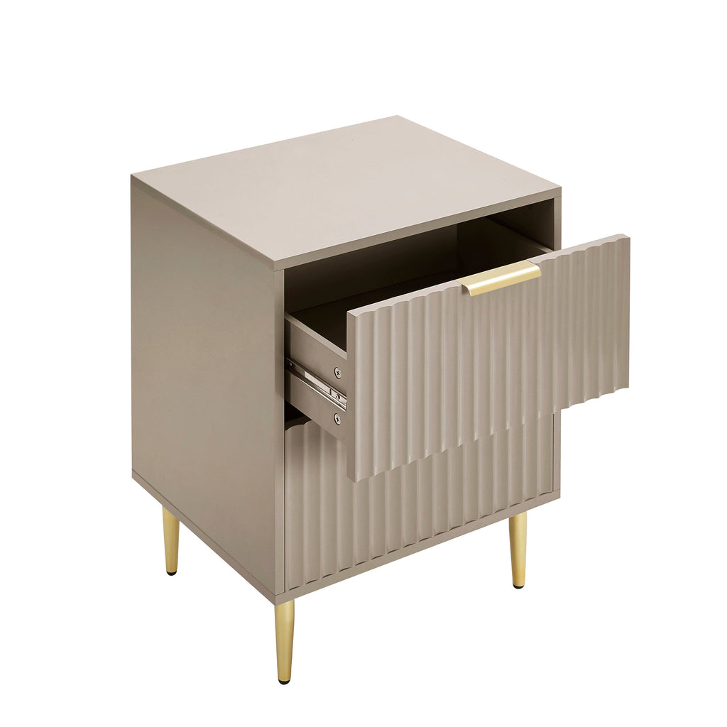 Evie 2 Drawer Bedside Table - Taupe OLD