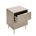 Evie 2 Drawer Bedside Table - Taupe OLD