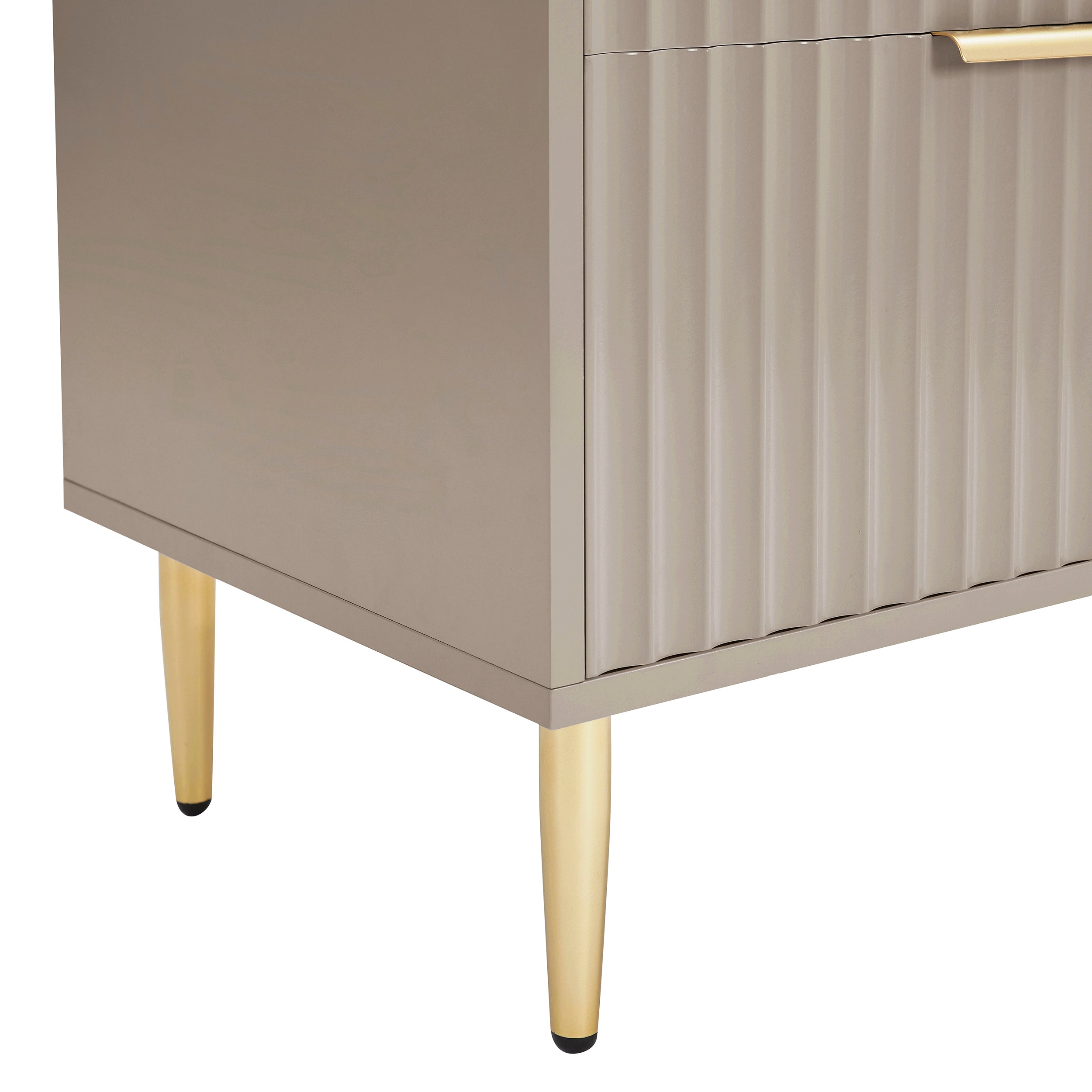 Evie 2 Drawer Bedside Table - Taupe OLD