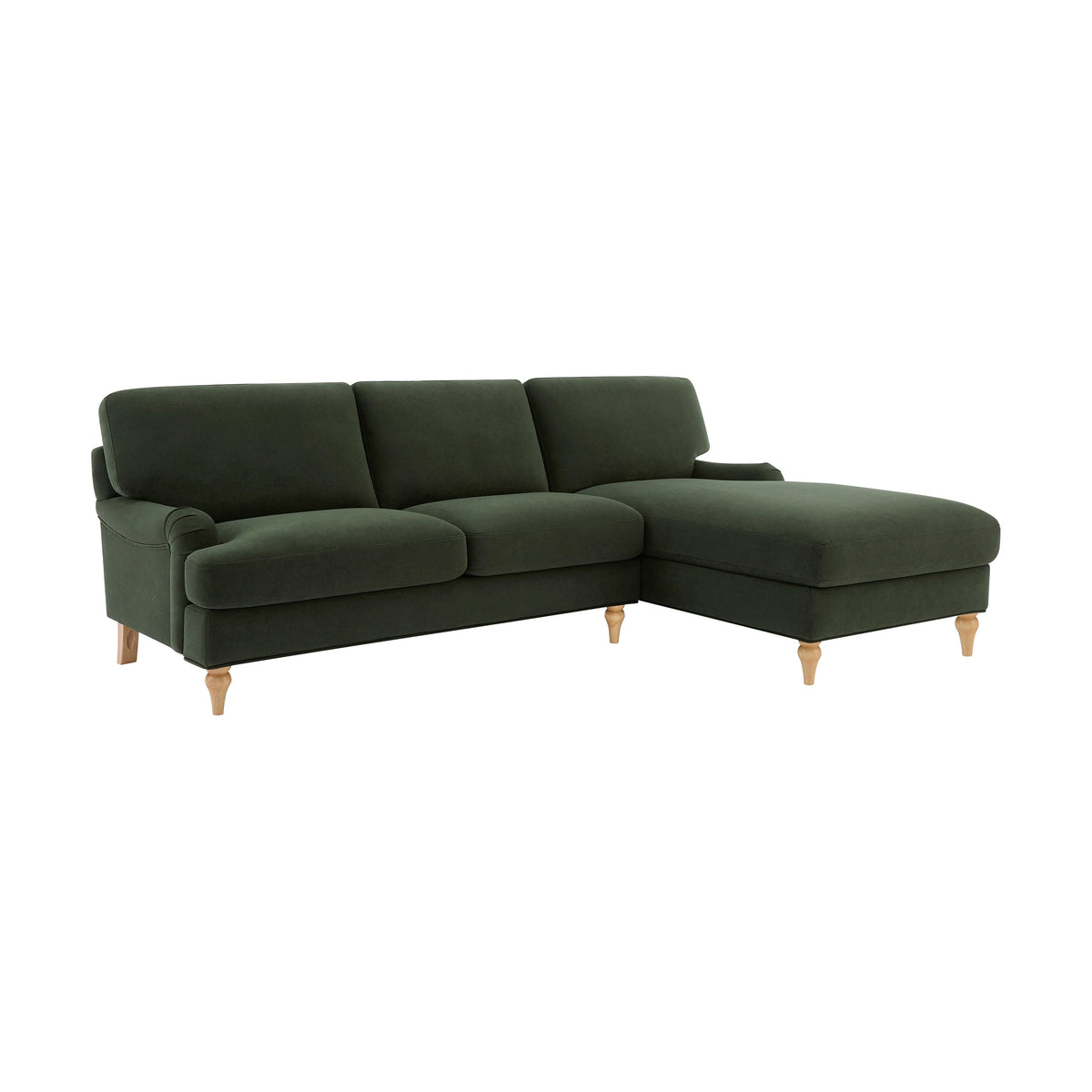Hampshire Right Hand Chaise Sofa - Dark Olive Old