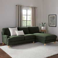 Hampshire Right Hand Chaise Sofa - Dark Olive Old