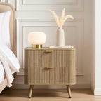 Hattie 2 Drawer Bedside Table - Light Wood