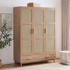 Isla 3 Door Wardrobe with Drawers - Natural