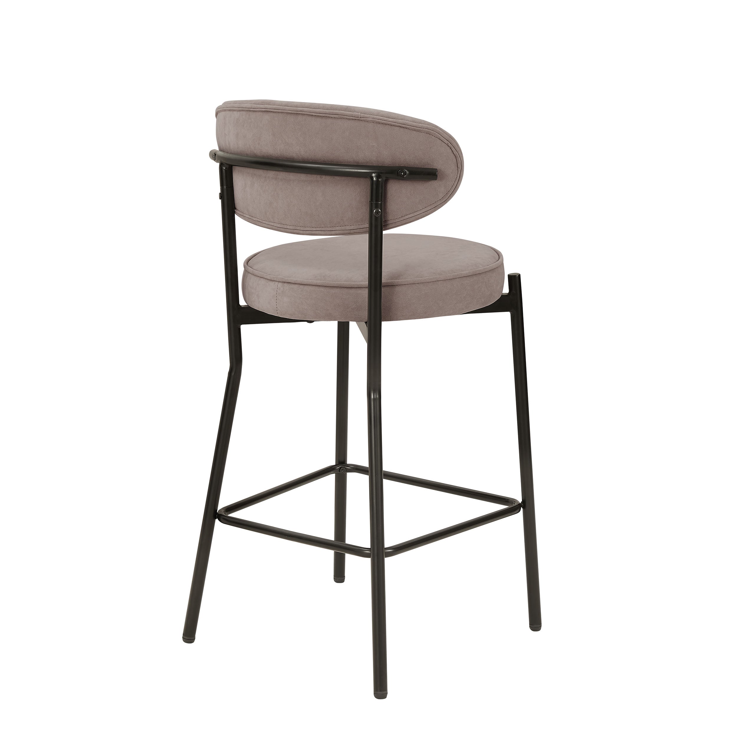 Mia Set of 2 Barstools - Matte Velvet - Sand