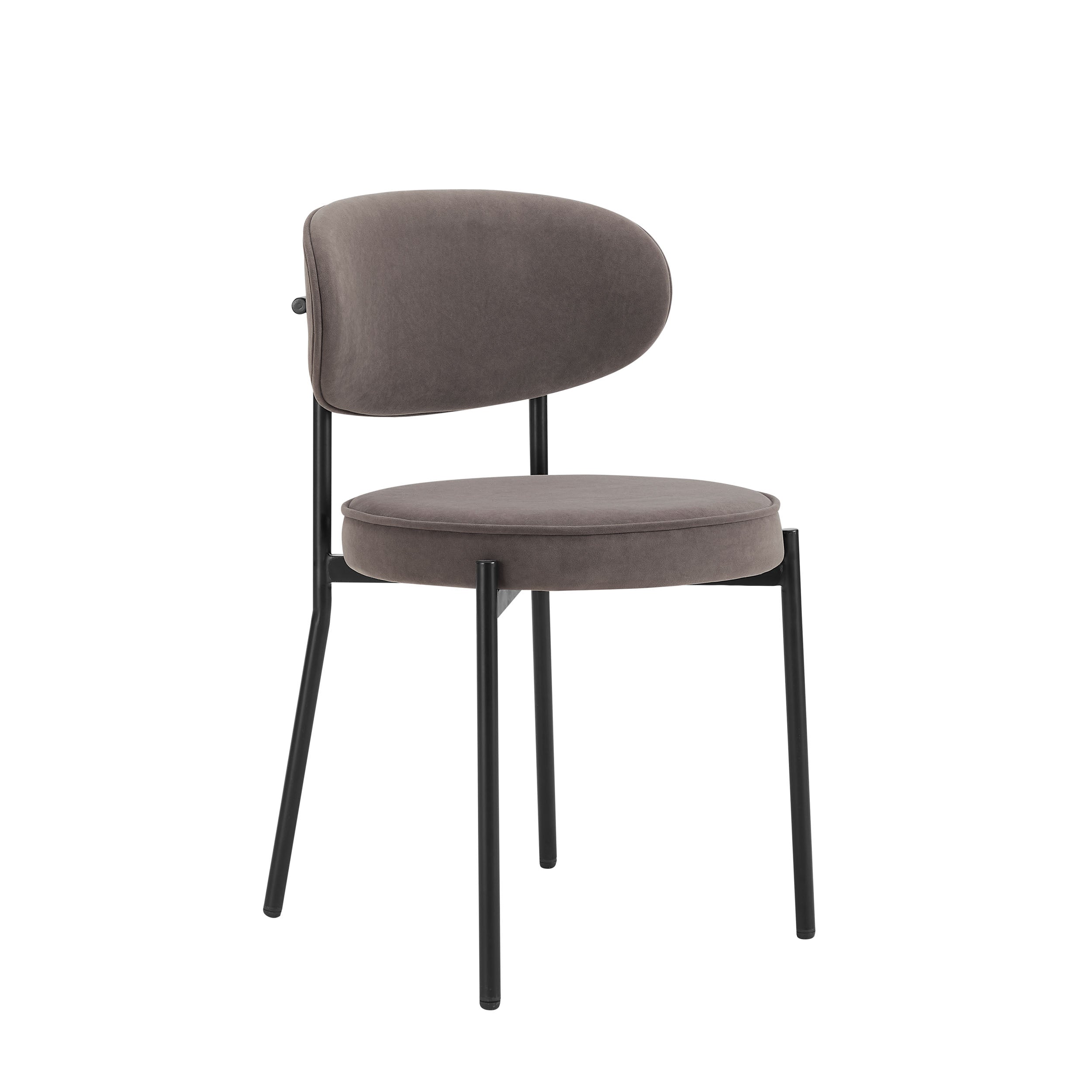 Mia Set of 2 Dining Chairs - Matte Velvet - Taupe - Resource