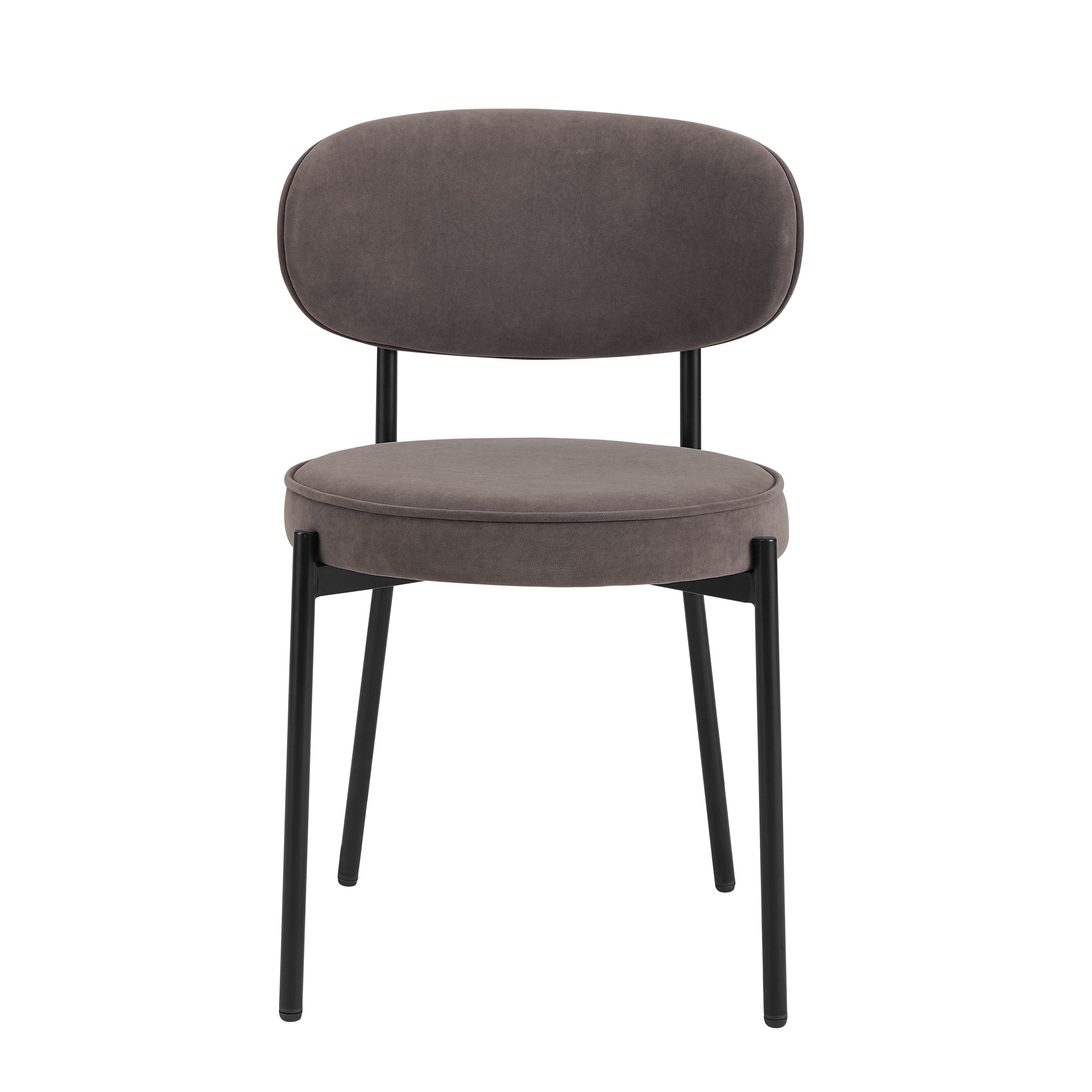 Mia Set of 2 Dining Chairs - Matte Velvet - Taupe - Resource