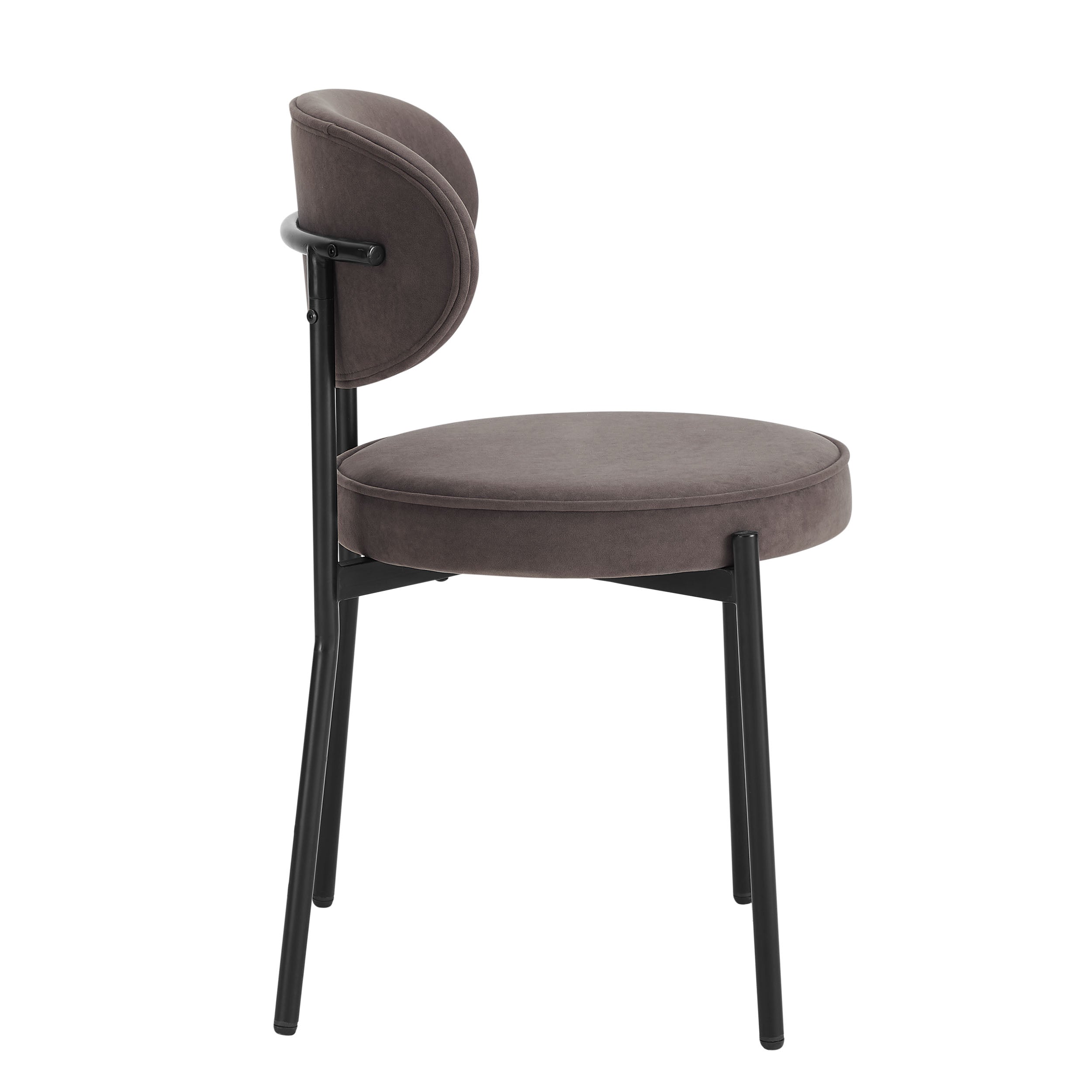Mia Set of 2 Dining Chairs - Matte Velvet - Taupe - Resource