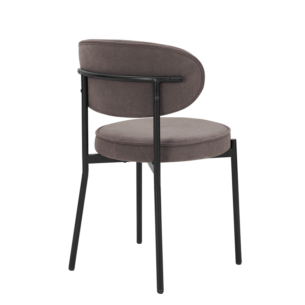 Mia Set of 2 Dining Chairs - Matte Velvet - Taupe - Resource