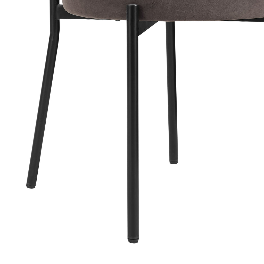 Mia Set of 2 Dining Chairs - Matte Velvet - Taupe - Resource