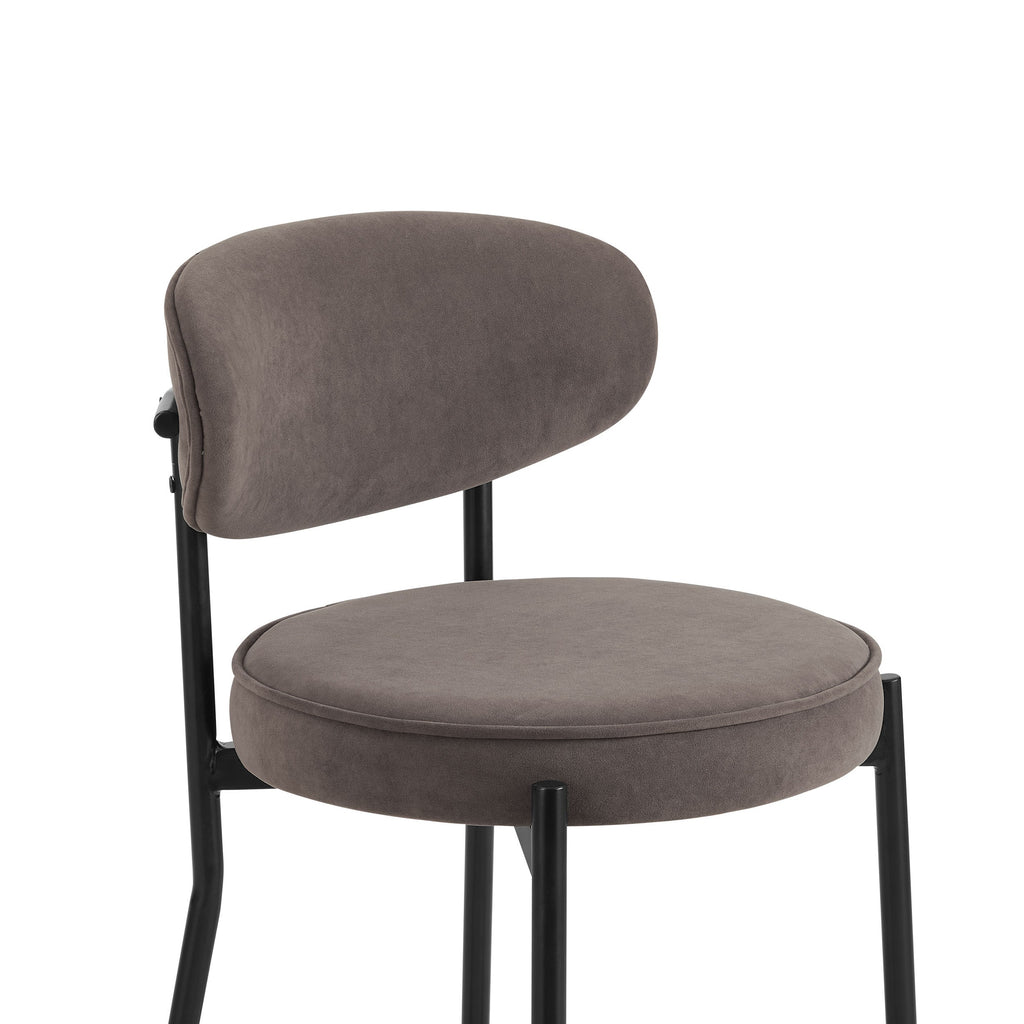 Mia Set of 2 Dining Chairs - Matte Velvet - Taupe - Resource
