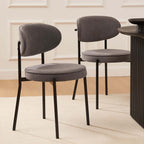 Mia Set of 2 Dining Chairs - Matte Velvet - Taupe - Resource