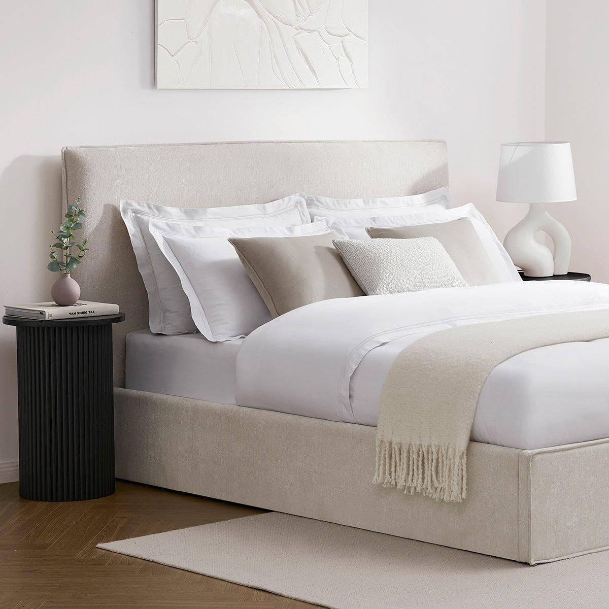 Oslo Ottoman Storage Bed - Ivory