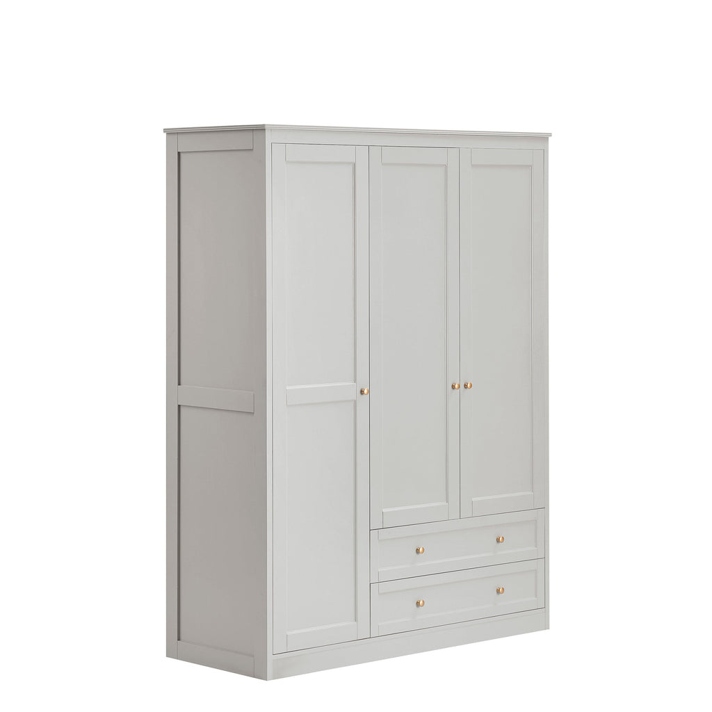 Ruby 3 Door Wardrobe with Drawers - Light Grey