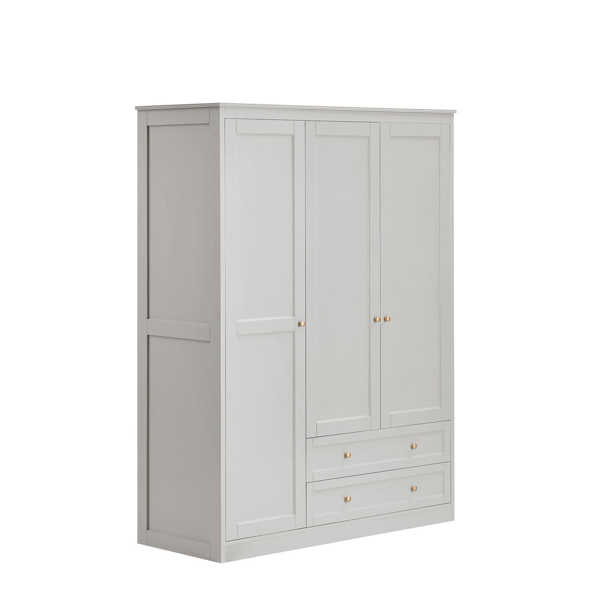 Ruby 3 Door Wardrobe with Drawers - Light Grey