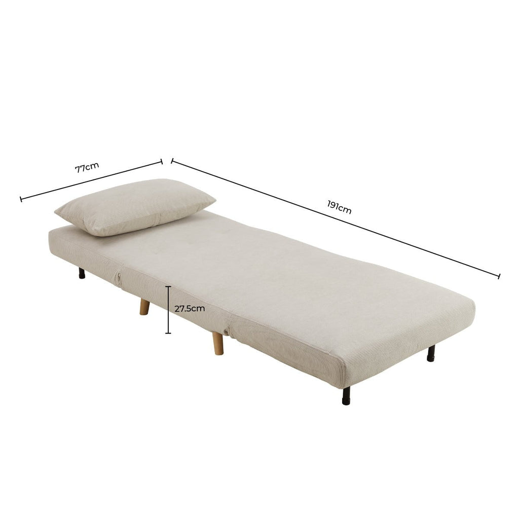 Seattle Single Click Clack Sofa Bed - Burnt Orange