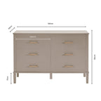 Sienna 6 Drawer Chest - Dusty Mauve