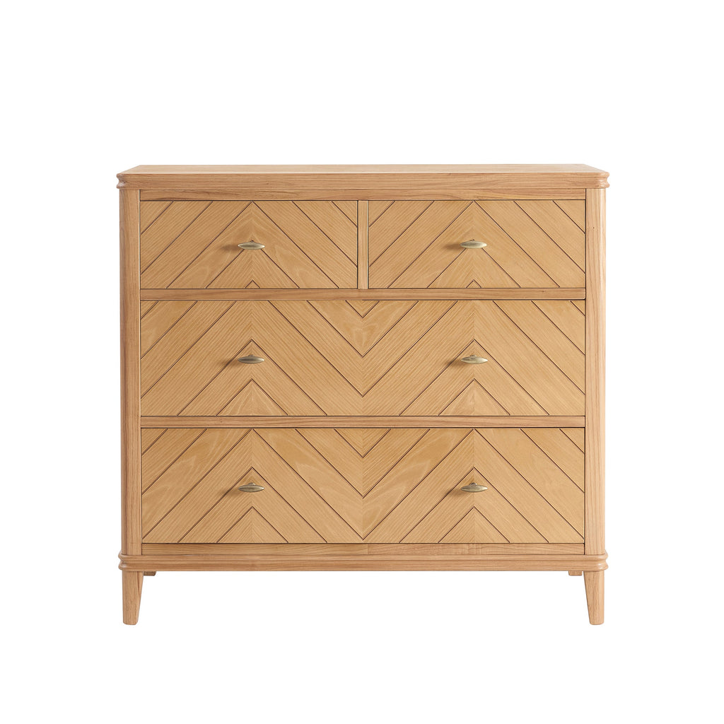 Stockholm Oak 4 Drawer Chest - Light Wood