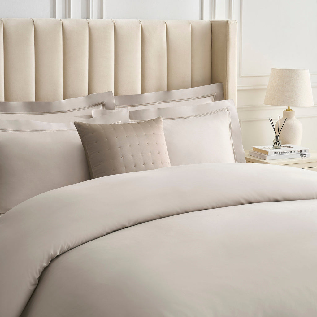 Vienna Quilted Satin Cushion Cover - Taupe