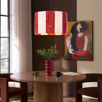 Abi Raffia Stripe Ceiling Shade - Red - DUSK