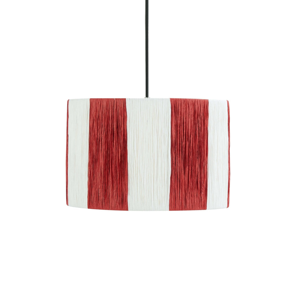 Abi Raffia Stripe Ceiling Shade - Red - DUSK