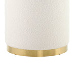 Adelaide Gold Base Boucle Storage Stool - Off White - DUSK