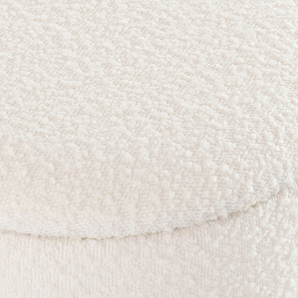 Adelaide Gold Base Boucle Storage Stool - Off White - DUSK