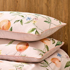 Adeline 300 Thread Count Orange Floral Print Duvet Cover & Pillowcase Set - Orange - DUSK