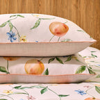 Adeline 300 Thread Count Orange Floral Print Duvet Cover & Pillowcase Set - Orange - DUSK
