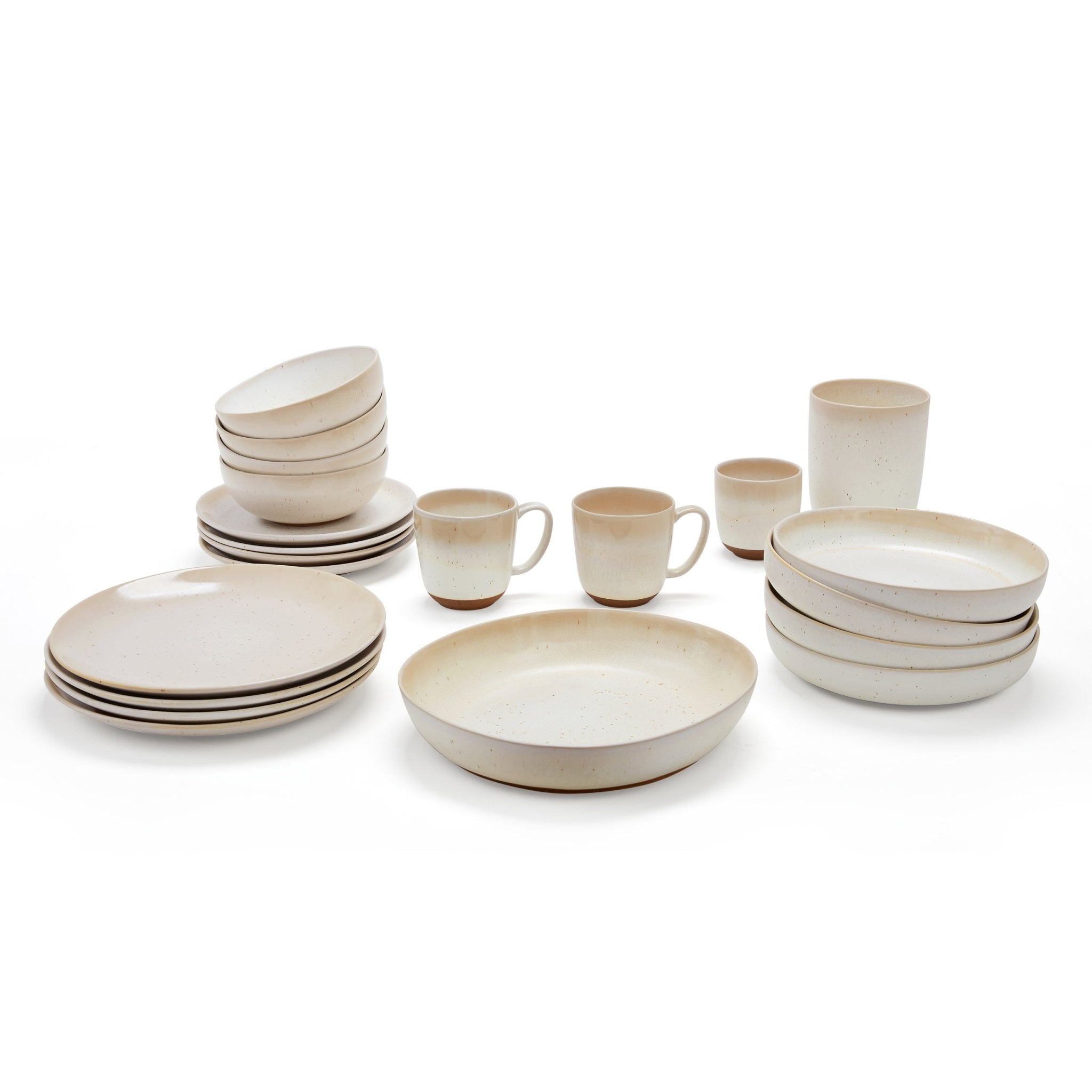 Alfredo Speckled Stoneware Set of 4 Dinner Plates - DUSK