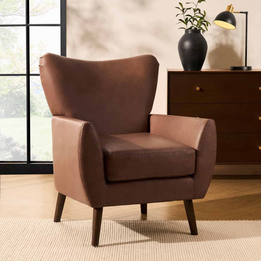 Alia Accent Chair - Faux Leather Tan - DUSK