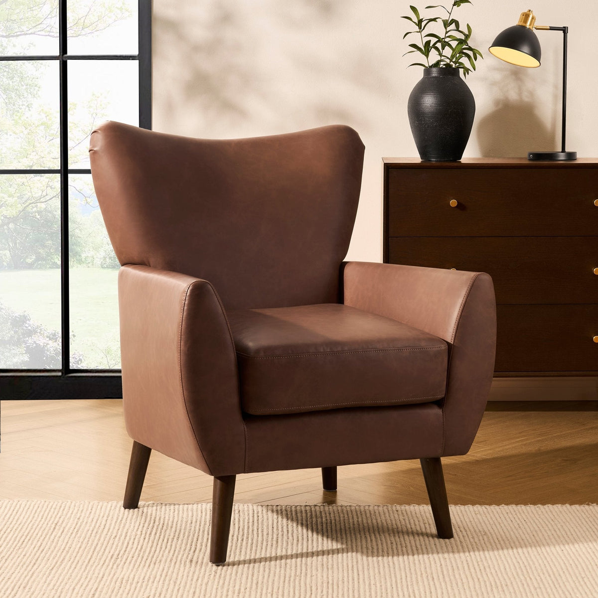 Alia Accent Chair - Faux Leather Tan - DUSK
