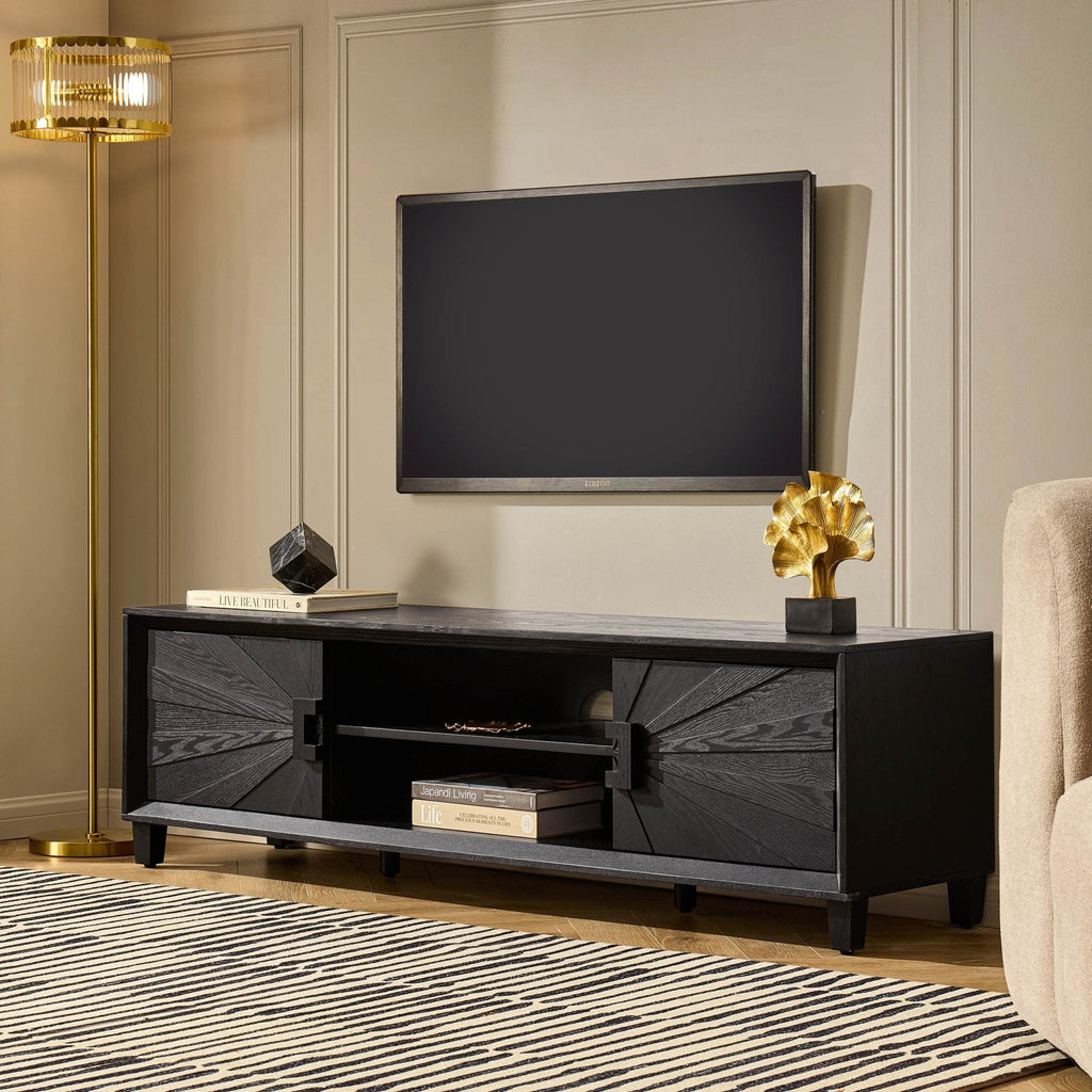 Amaya Ash Tv Unit for TVs up to 65" - Black - DUSK