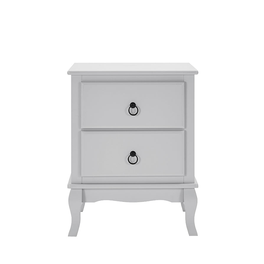 Amelie 2 Drawer Bedside Table - Light Grey - DUSK