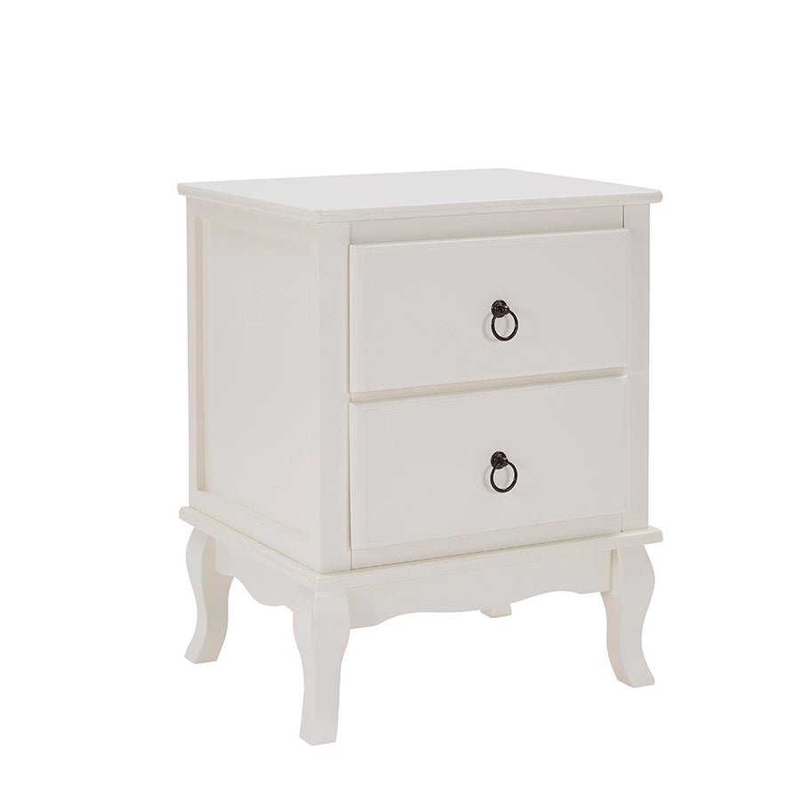 Amelie 2 Drawer Bedside Table - Stone - DUSK