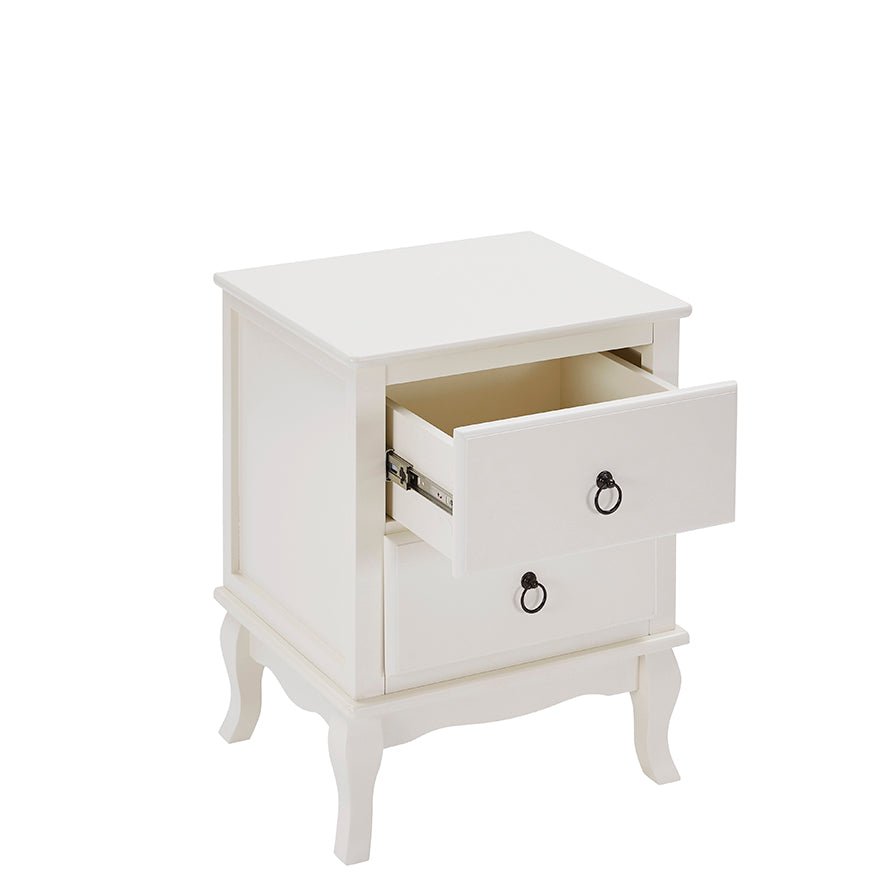Amelie 2 Drawer Bedside Table - Stone - DUSK