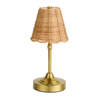 Anika Rechargeable Rattan Table Lamp - Gold - DUSK