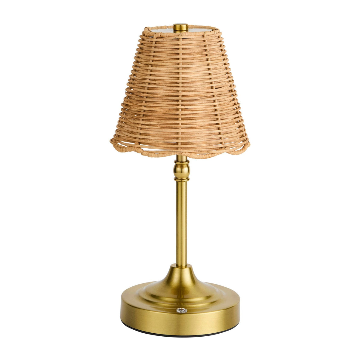 Anika Rechargeable Rattan Table Lamp - Gold - DUSK